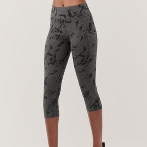 NEW Pact Organic Pureactive Cropped Pocket Legging Medium Charcoal